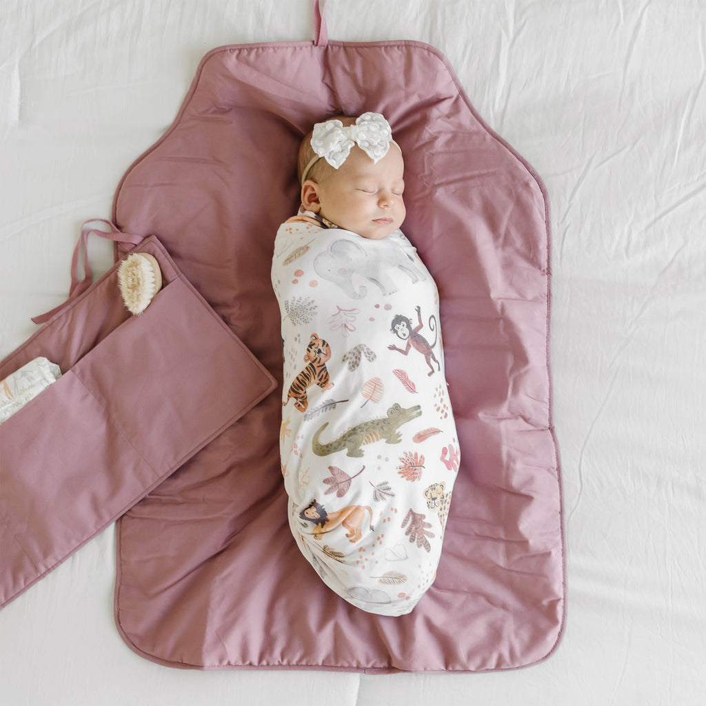 On The Go Portable Changing Pad- Misty Rose - Natemia