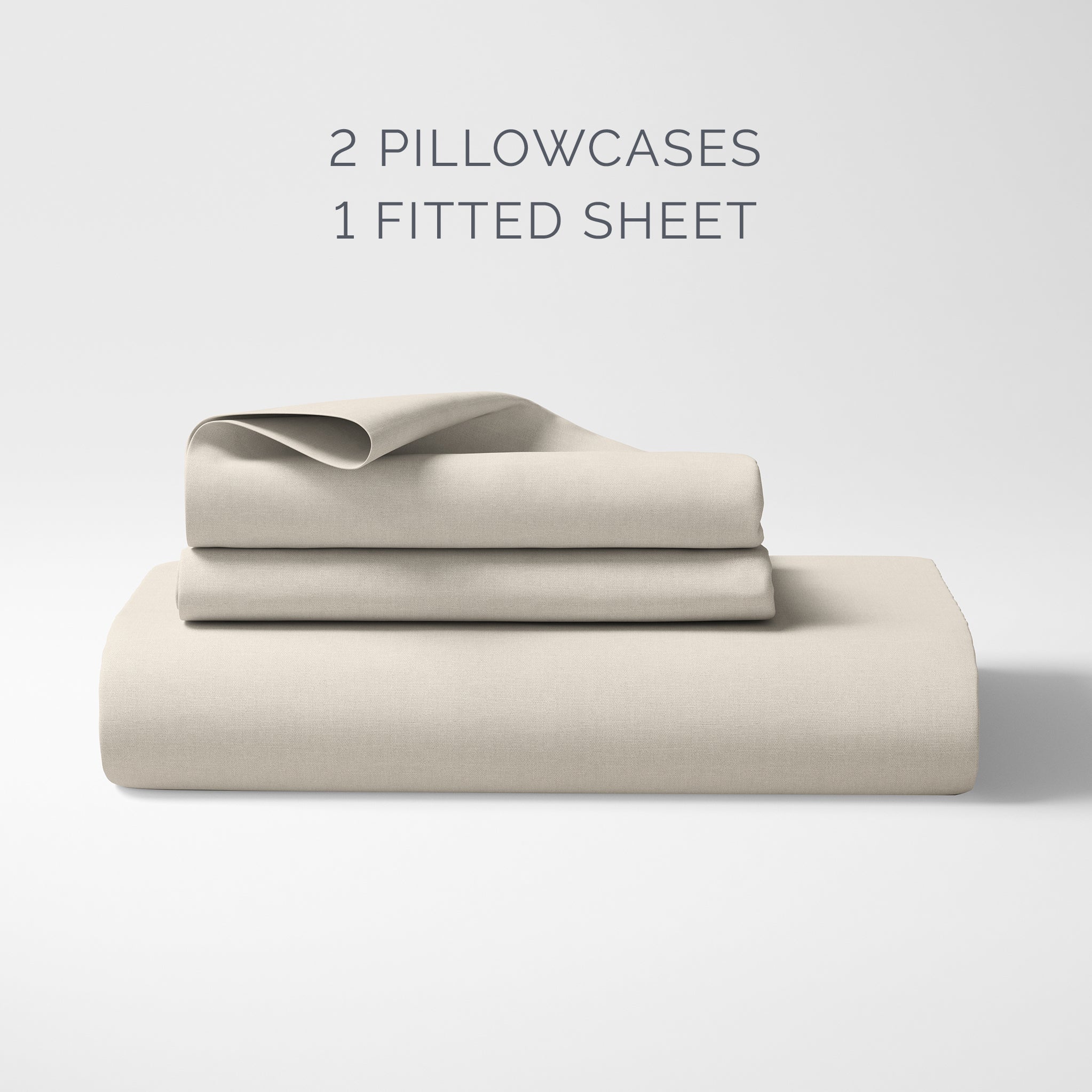 Organic Cotton Queen Fitted Sheet Set - Beige - Natemia