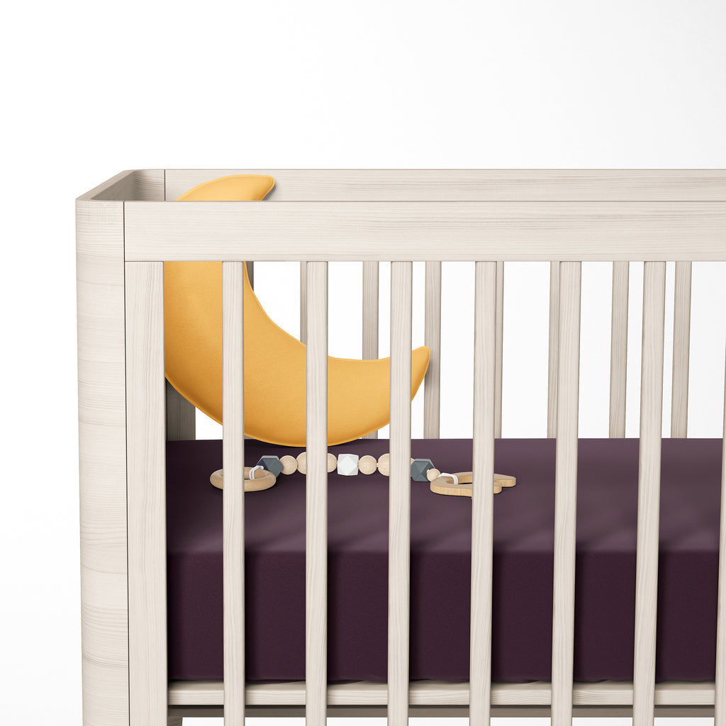 Organic Cotton Fitted Crib Sheet- Fig - Natemia