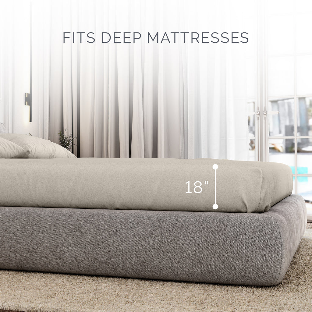 Organic Cotton Full Fitted Sheet Set - Beige - Natemia