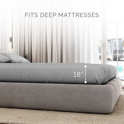 Organic Cotton Full Fitted Sheet Set - Gray - Natemia