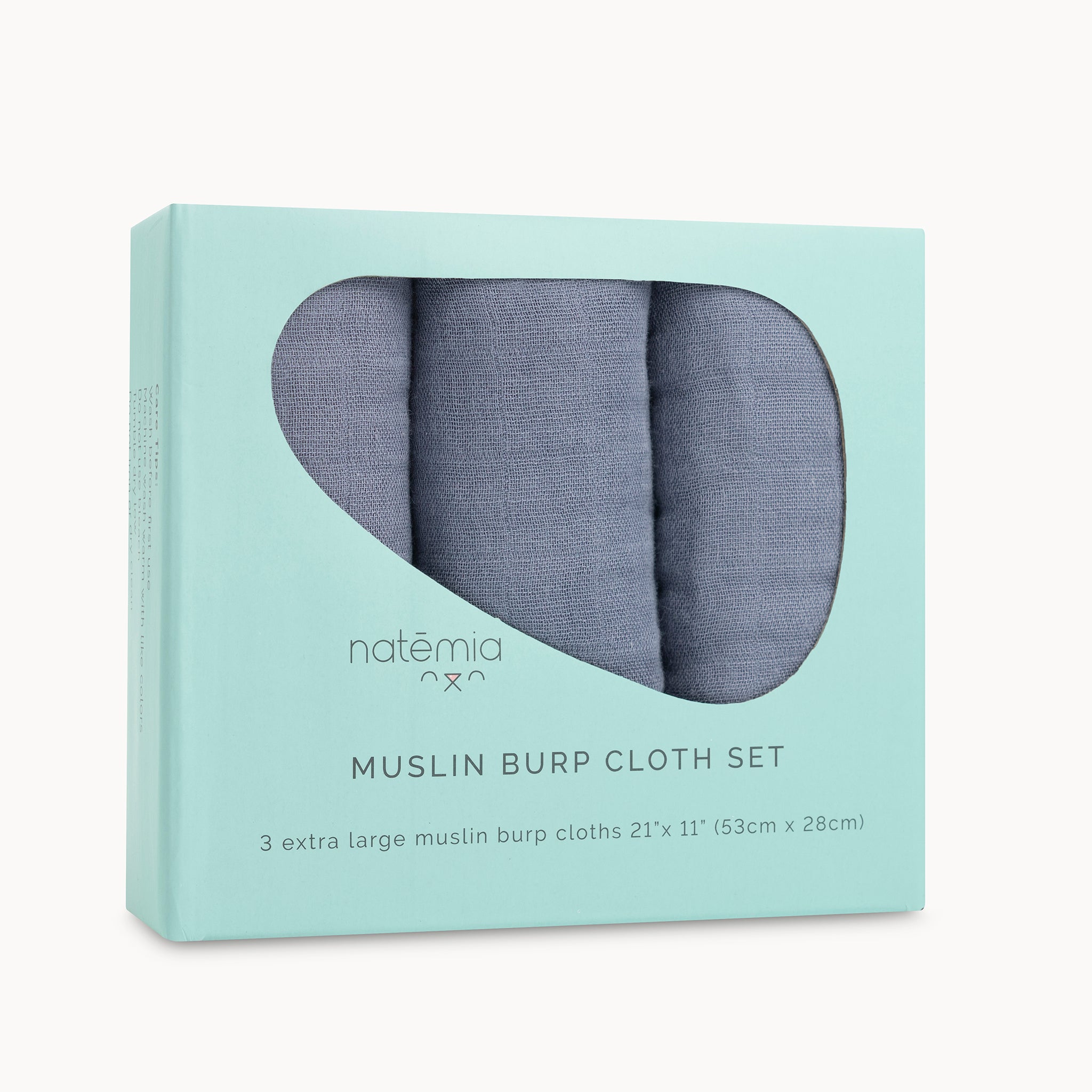 Ultra Soft Muslin Bamboo Burp Cloths - 3 Pack - Natemia