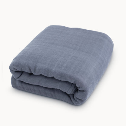6-Layer Muslin Bamboo XL Blanket in Folkstone Gray - Natemia