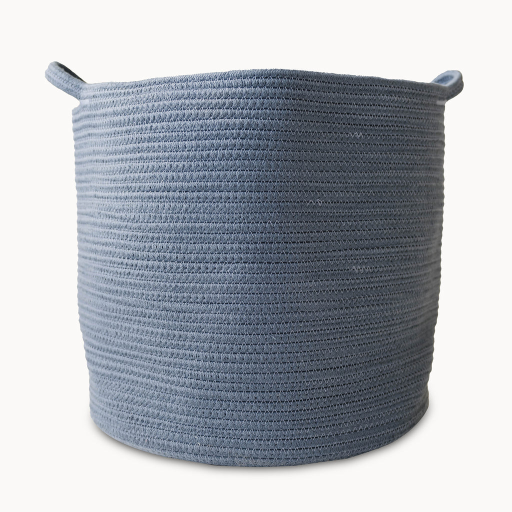 Cotton Rope Storage Basket in Folkstone Grey - Natemia