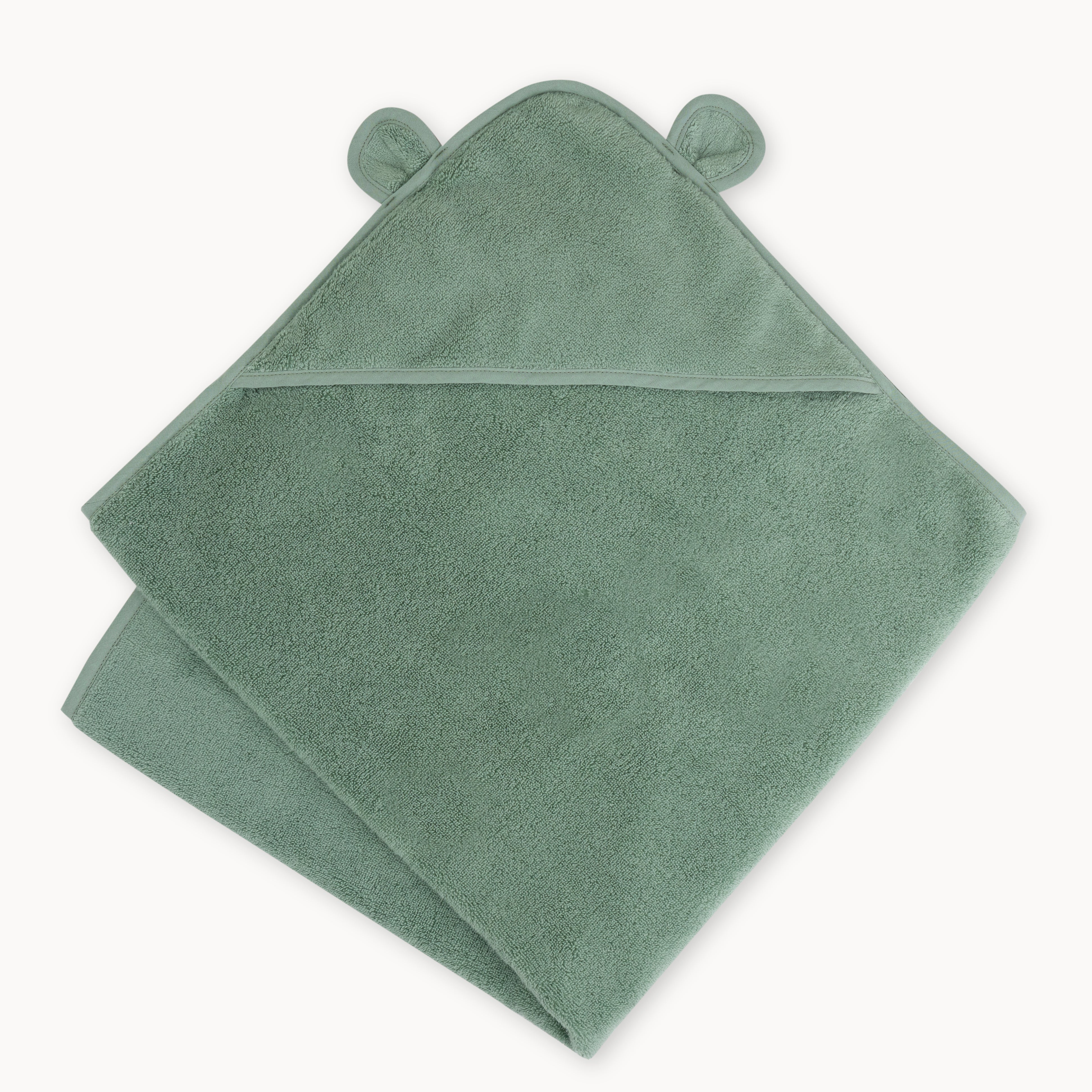 Organic Cotton Hooded Towel Sage Natemia