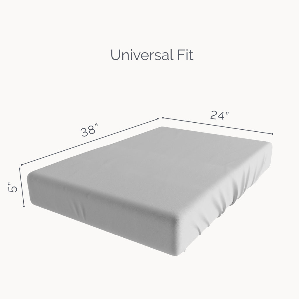 Organic Cotton Playard/ Pack and Play/ Mini Crib Fitted Sheet - Grey - Natemia