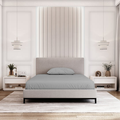 Organic Cotton Full Fitted Sheet Set - Gray - Natemia