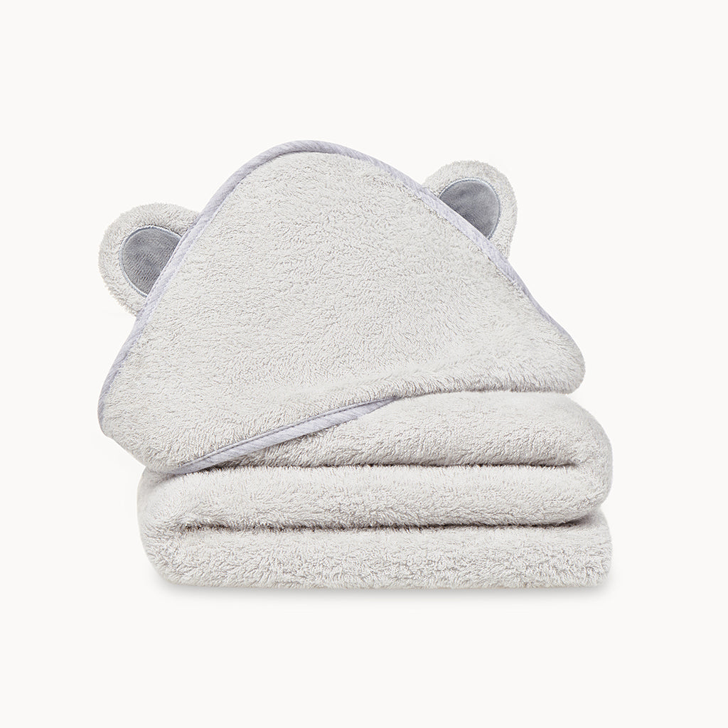Bamboo Baby Bath Hooded Towel in Grey - Natemia