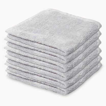 Ultra Soft Bamboo Washcloths in Grey - 6 Pack - Natemia