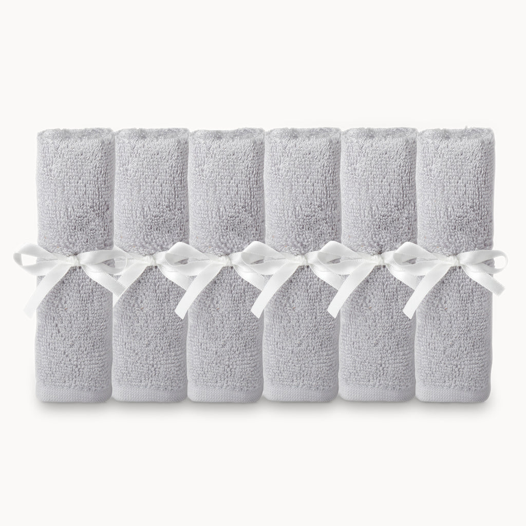 Ultra Soft Bamboo Washcloths in Grey - 6 Pack - Natemia