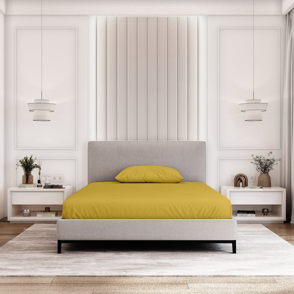 Organic Cotton Full Fitted Sheet Set - Harvest Gold - Natemia