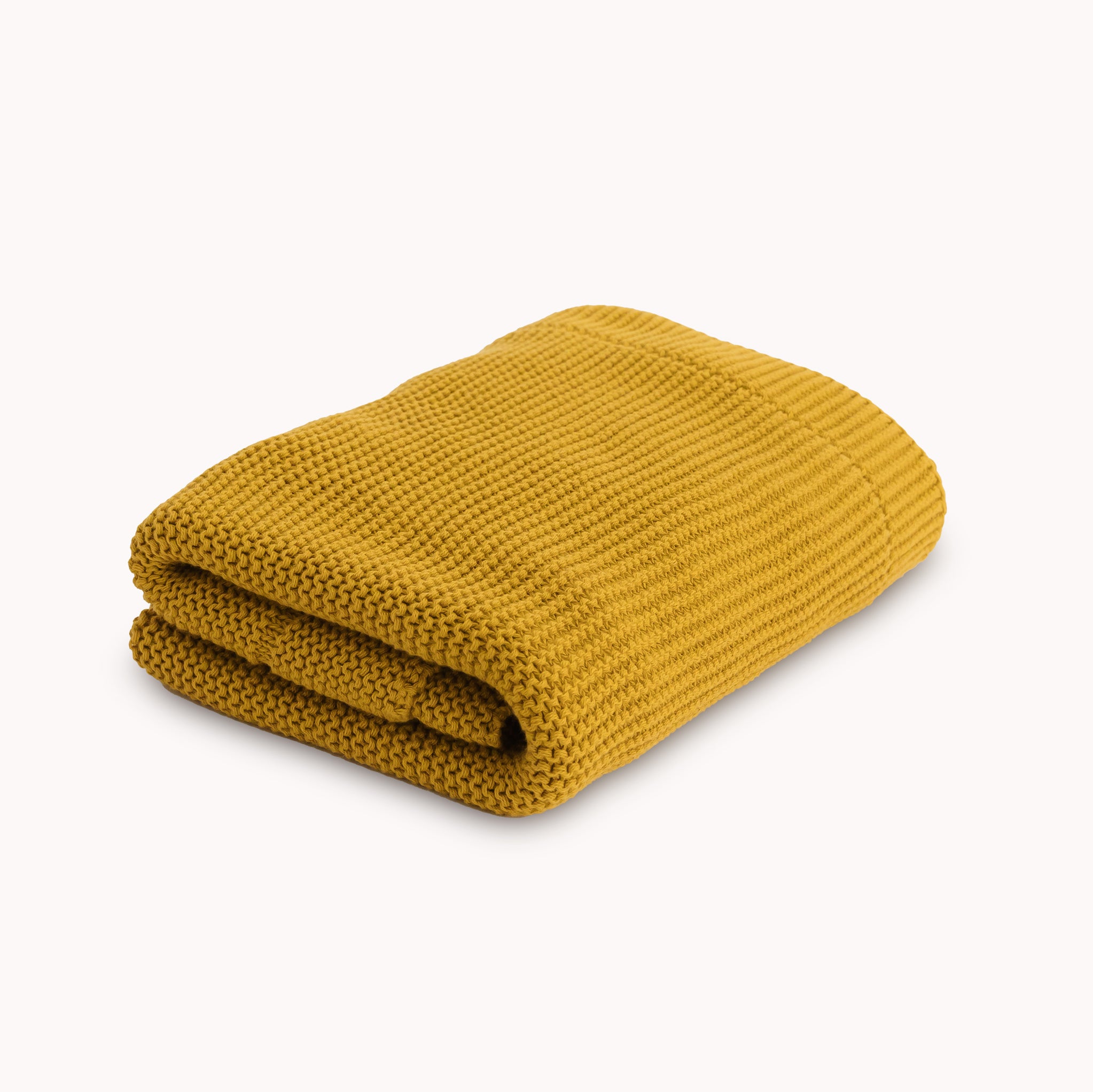 Knitted Baby Blanket in Harvest Gold - Natemia