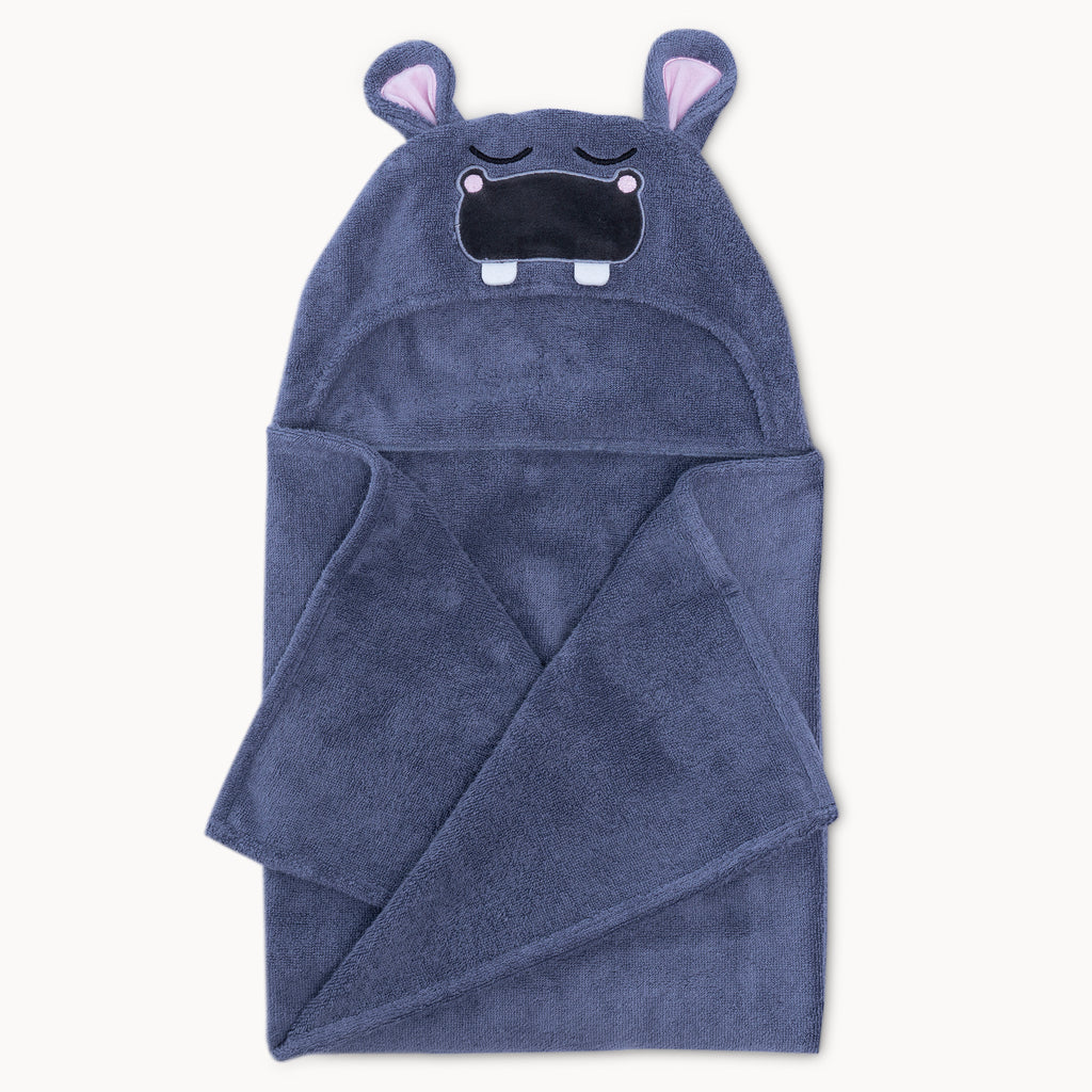 Bamboo Hippo Hooded Towel for Kids - Natemia
