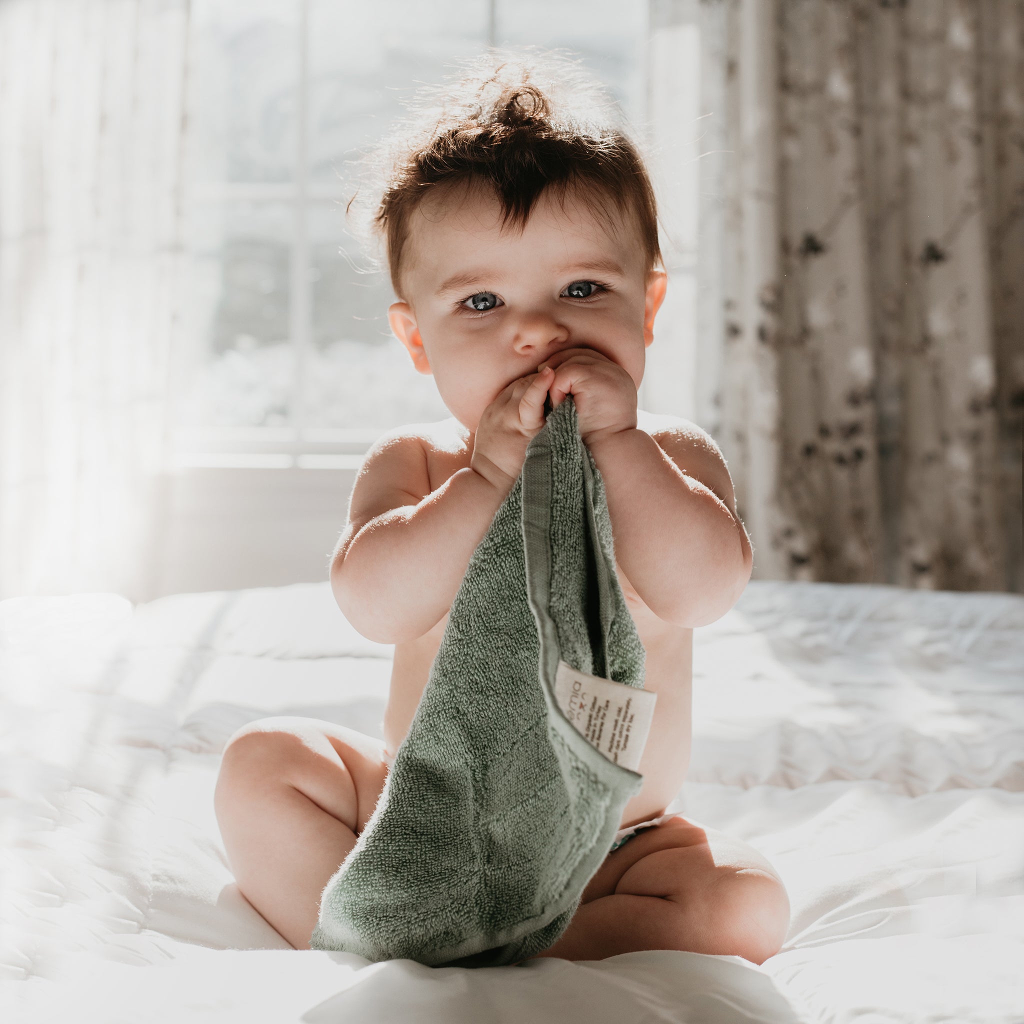 Organic Baby Washcloths - Sage - Natemia