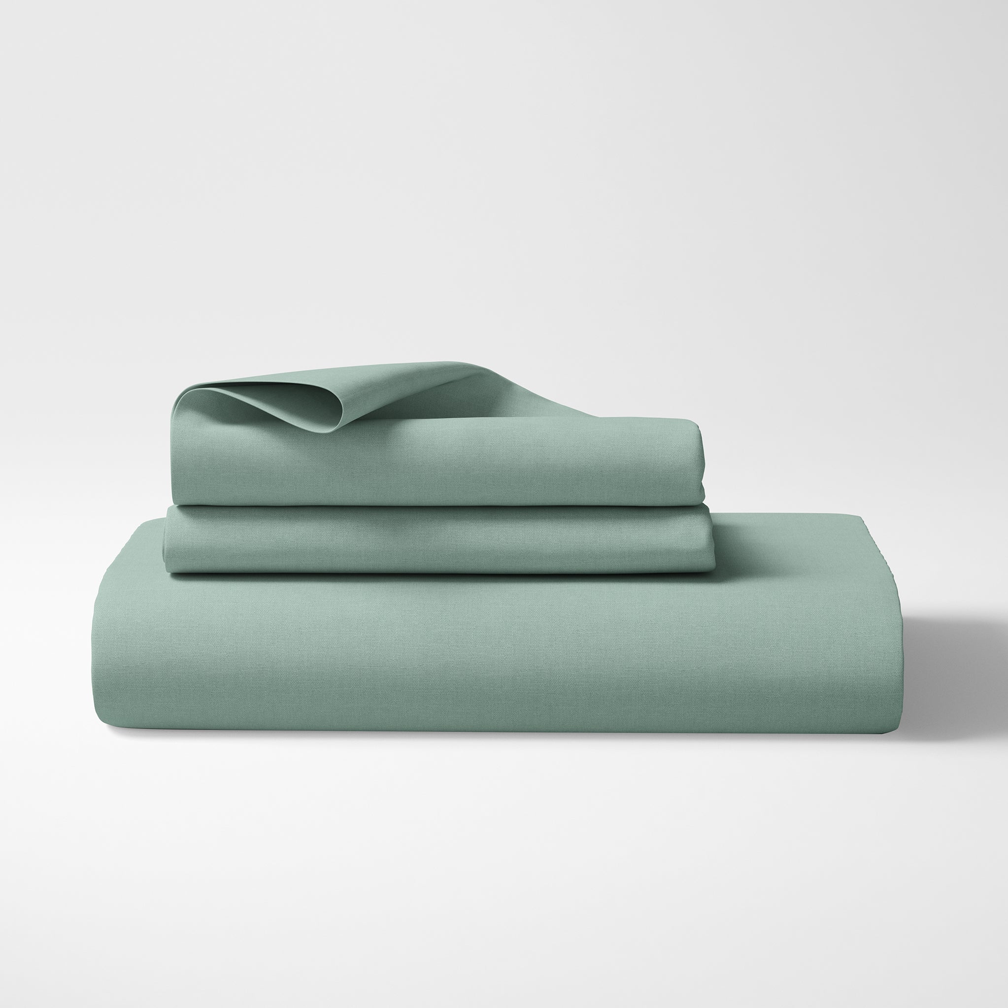 The Company Store Company Cotton 4-Piece Turquoise Solid Cotton Jersey Knit Queen Sheet Set