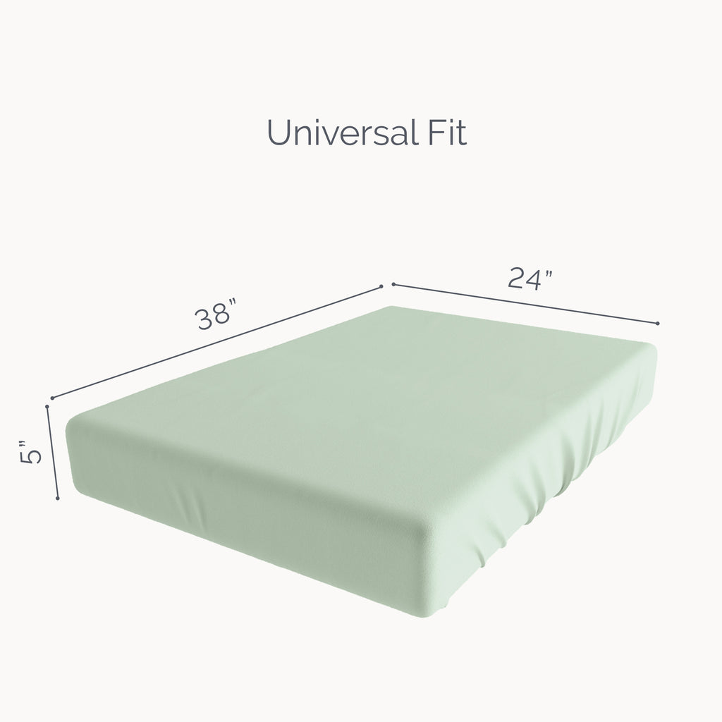Organic Cotton Playard/ Pack and Play/ Mini Crib Fitted Sheet - Lily Pad - Natemia