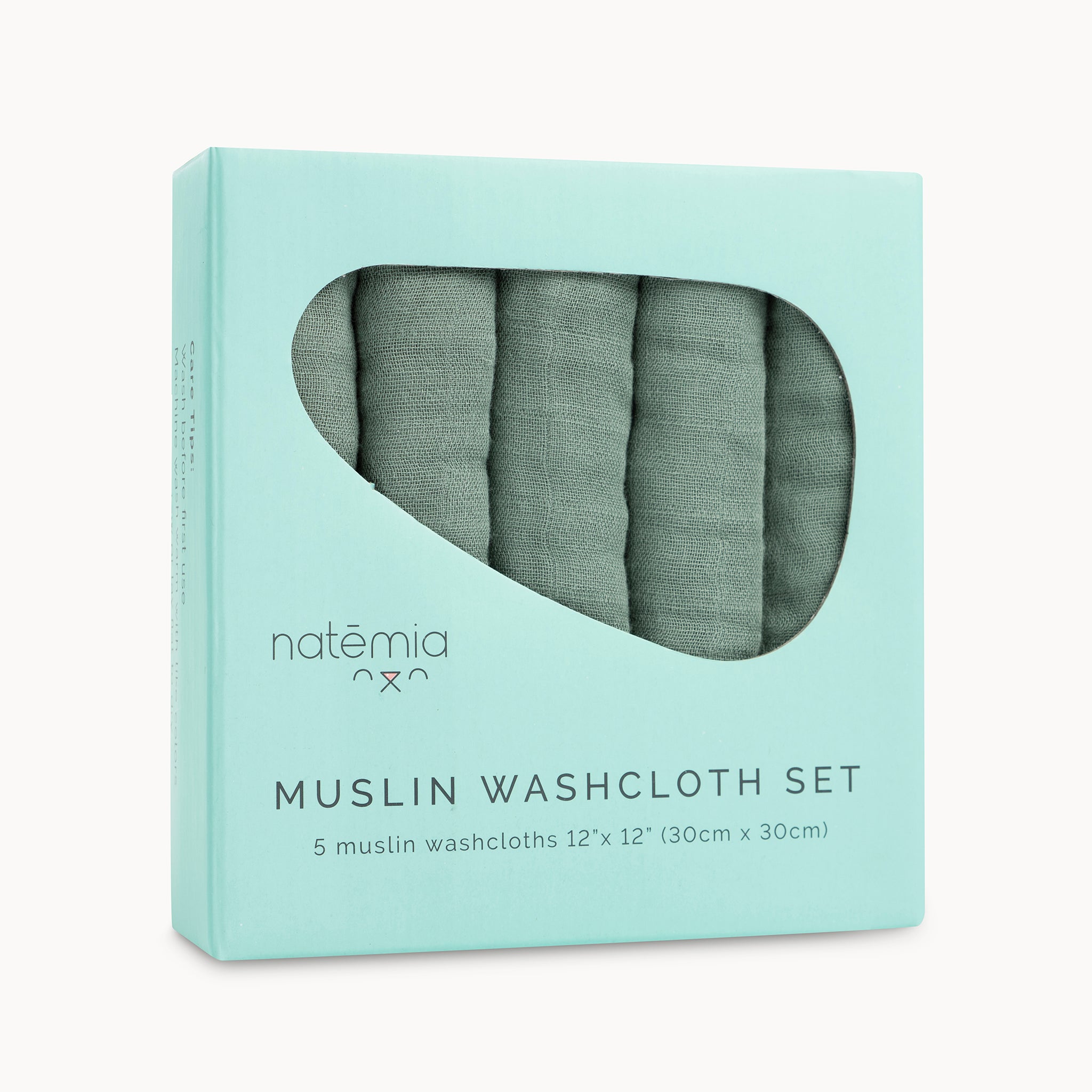 Ultra Soft Muslin Bamboo Washcloths- 5 Pack - Natemia