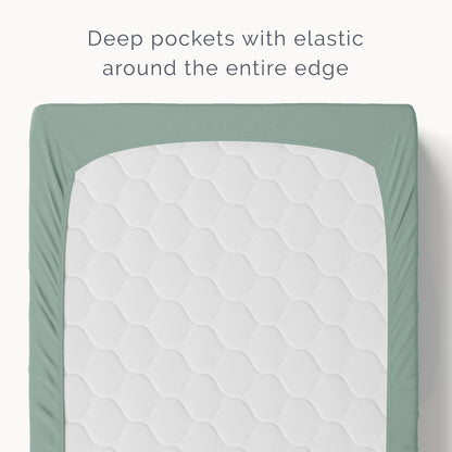 Organic Cotton Fitted Crib Sheet - Lily Pad - Natemia