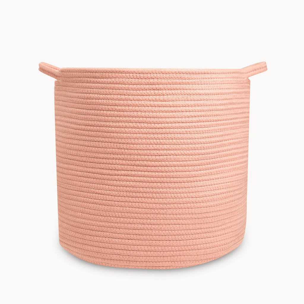 Cotton Rope Storage Basket in Misty Rose - Natemia