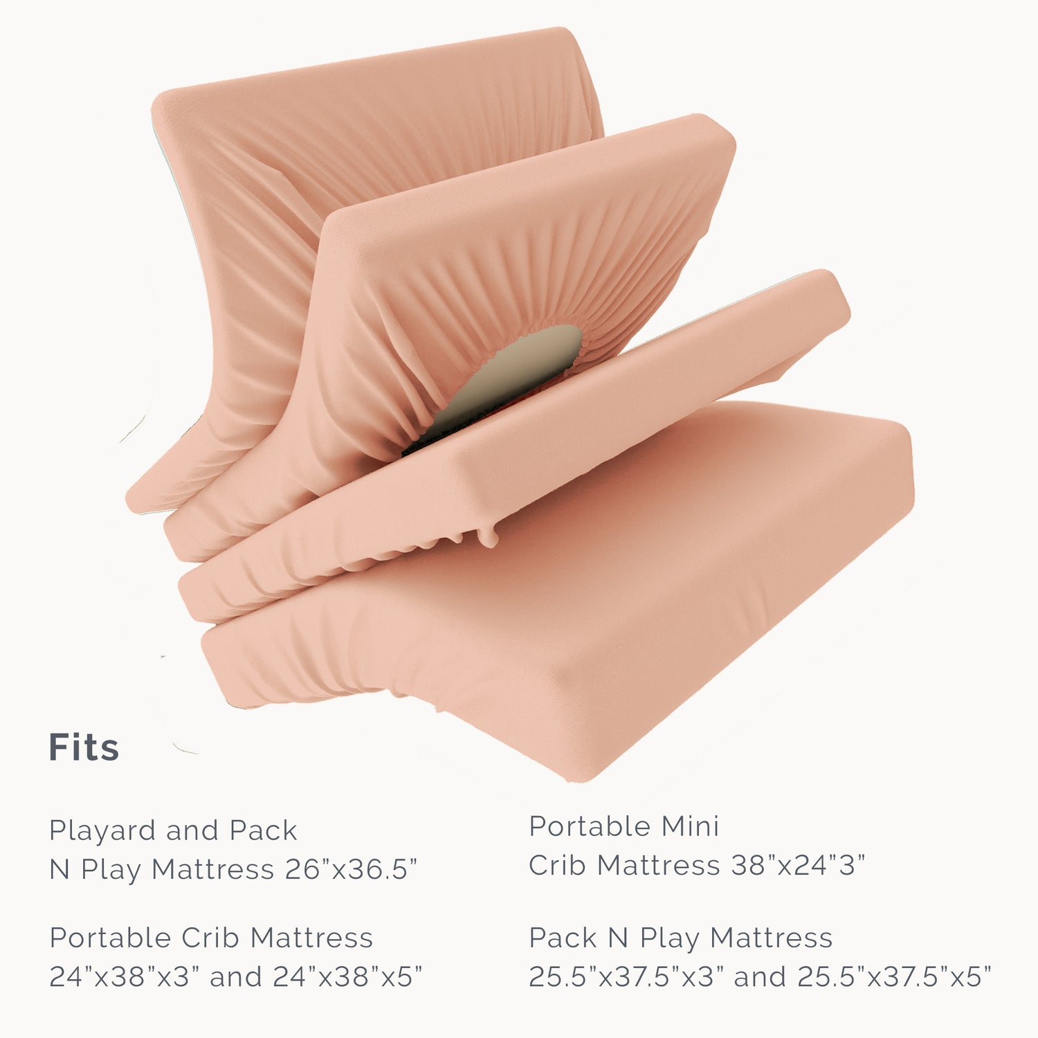 Organic Cotton Playard/ Pack and Play/ Mini Crib Fitted Sheet - Misty Rose - Natemia