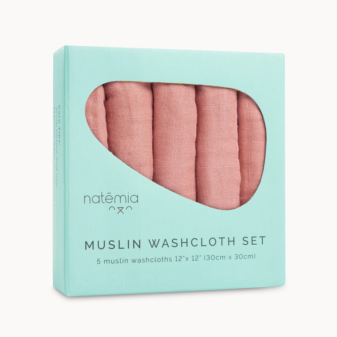 Ultra Soft Muslin Bamboo Washcloths- 5 Pack - Natemia