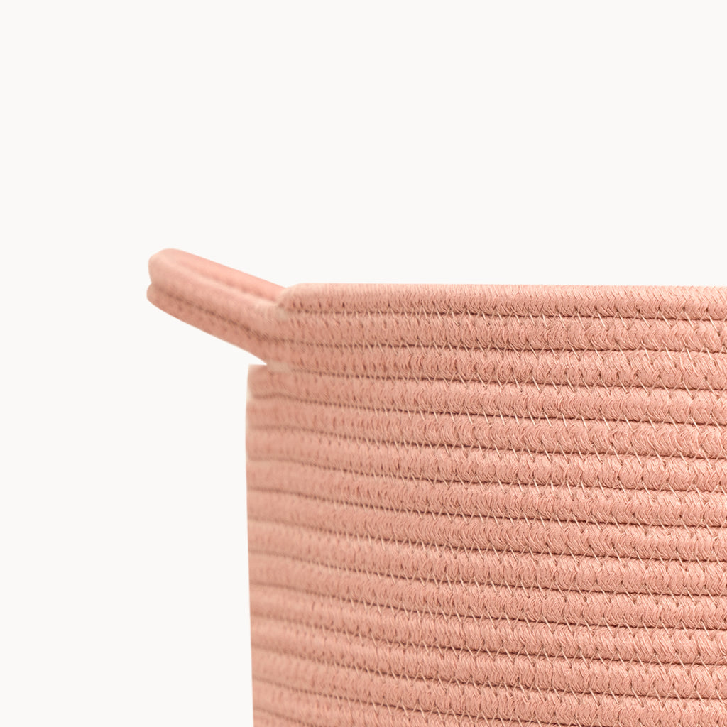 Cotton Rope Storage Basket in Misty Rose - Natemia