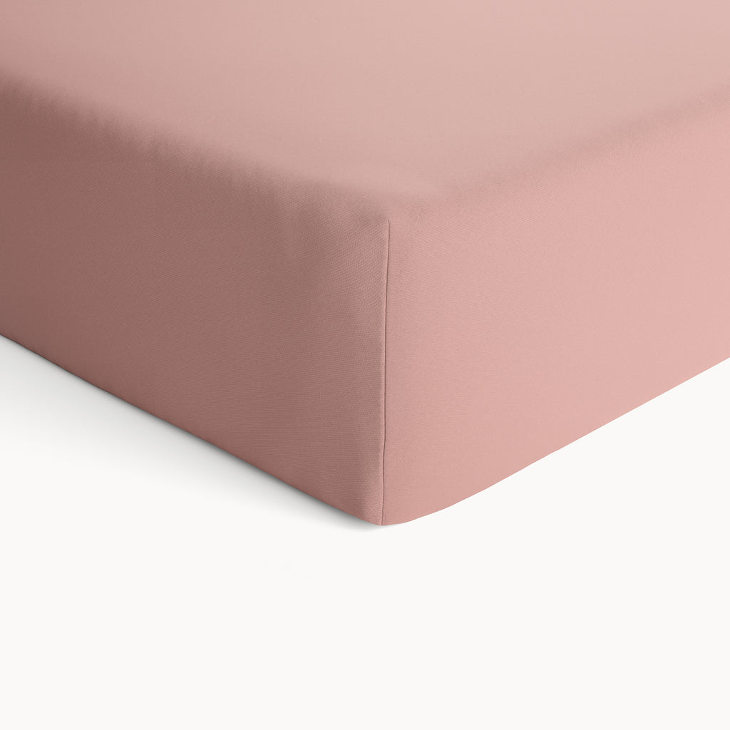 Organic Cotton Fitted Crib Sheet - Misty Rose - Natemia