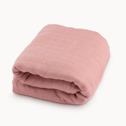 6-Layer Muslin Bamboo XL Blanket in Misty Rose - Natemia