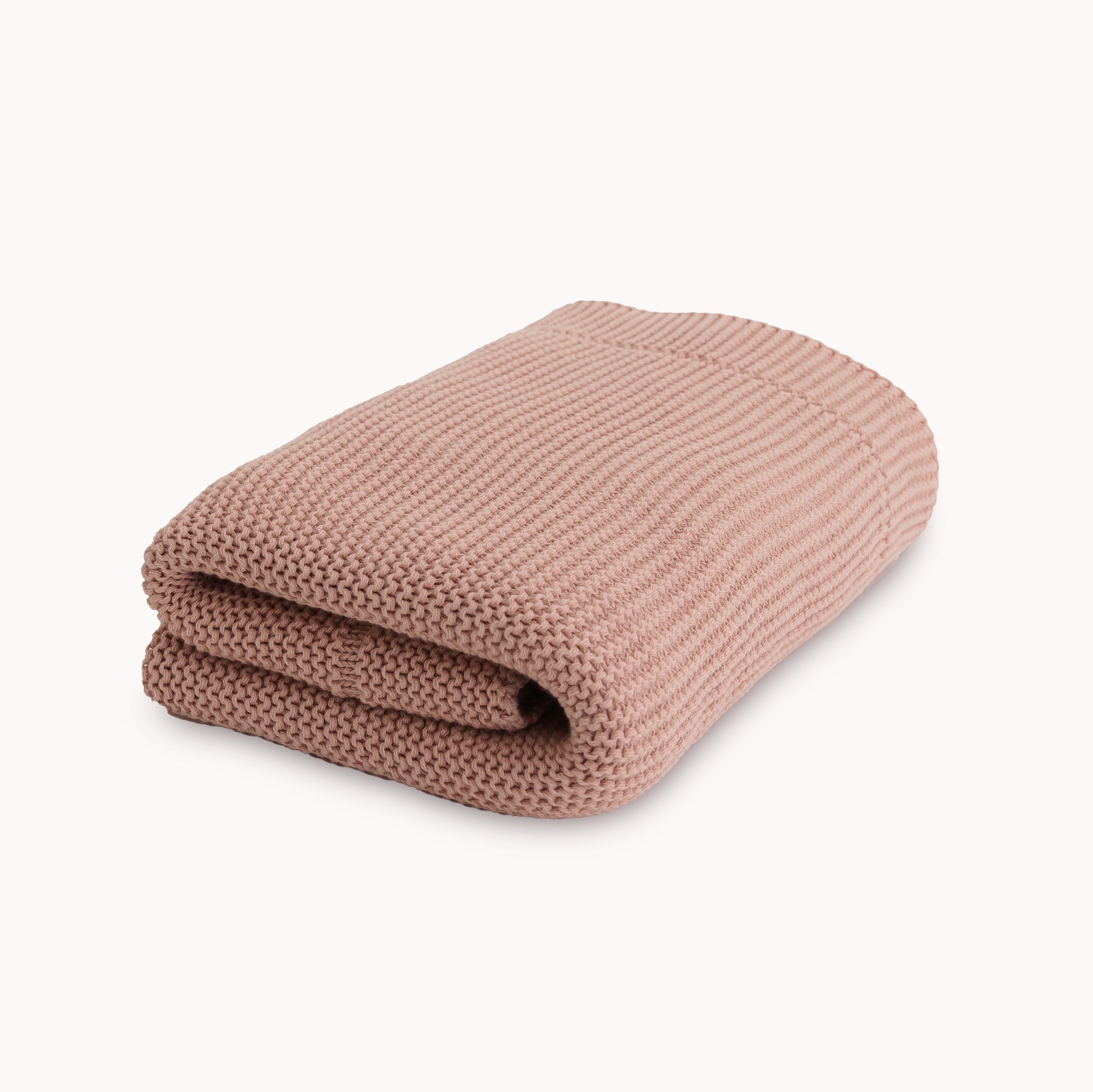 Knitted Baby Blanket in Misty Rose - Natemia