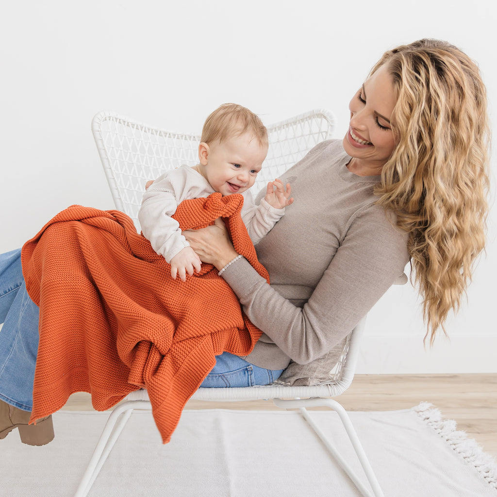 Knitted Baby Blanket in Autumn Glaze - Natemia