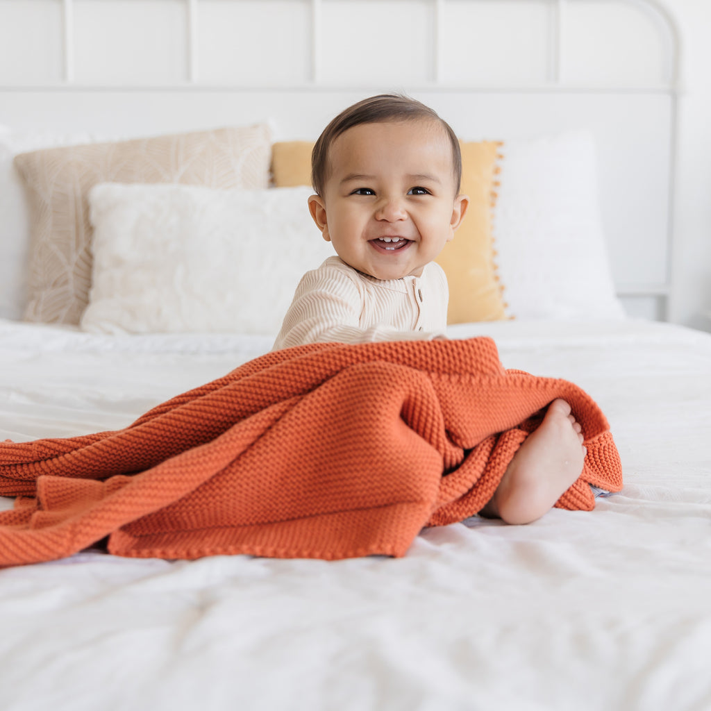 Knitted Baby Blanket in Autumn Glaze - Natemia