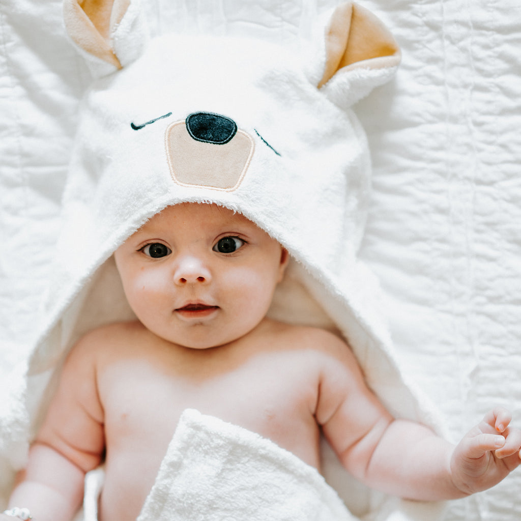 Polar Bear Bamboo Hooded Towel for Kids - Natemia
