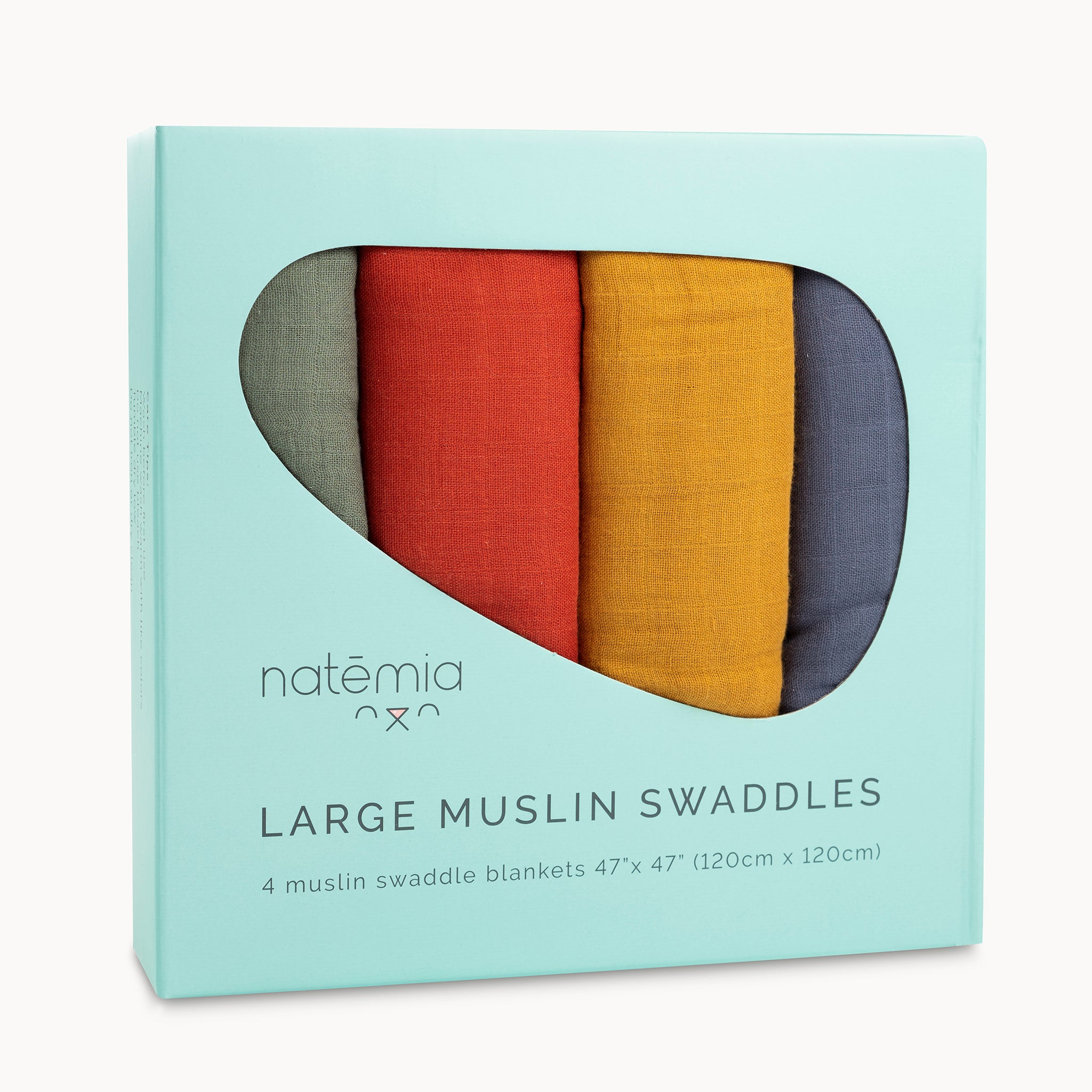 Muslin Bamboo Swaddle Blankets- 4 pack - Natemia