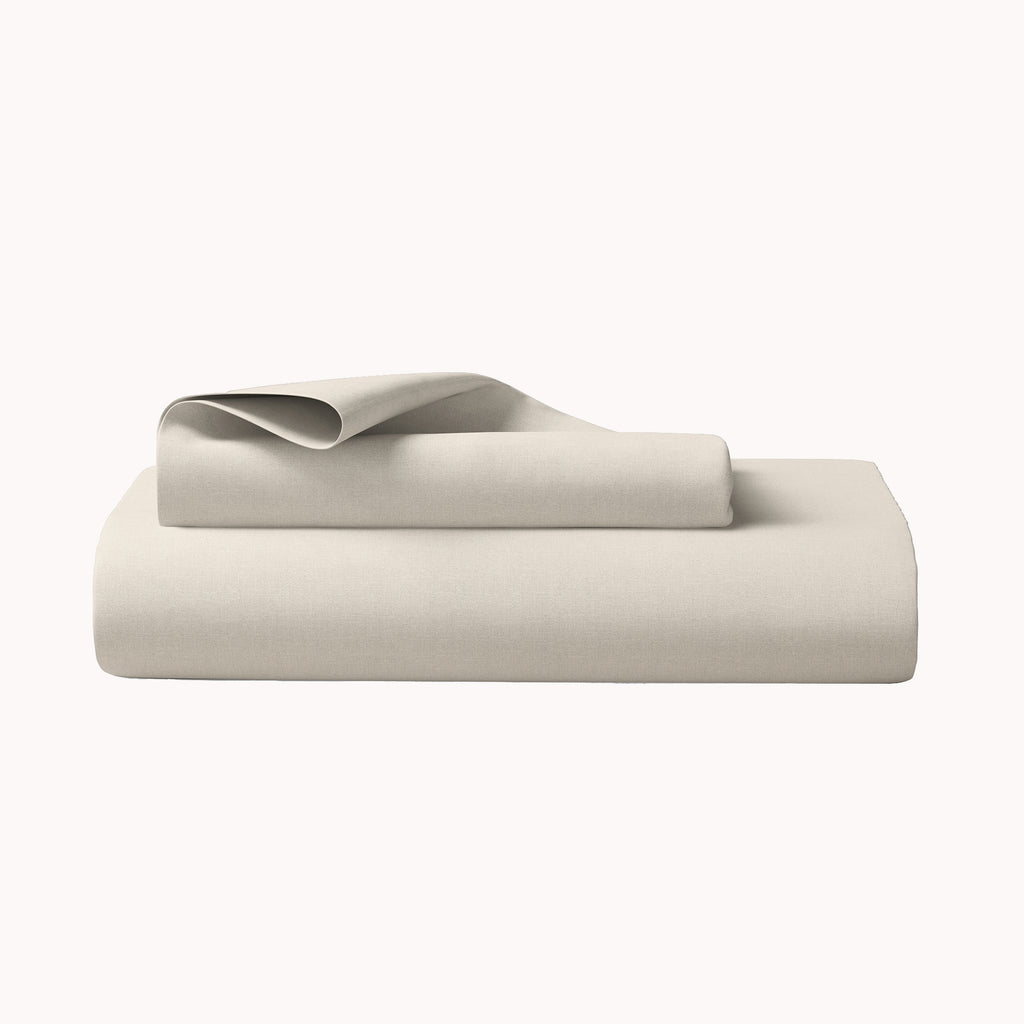Organic Cotton Full Fitted Sheet Set - Beige - Natemia