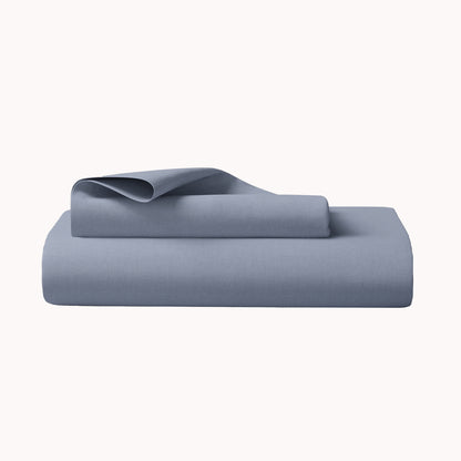 Organic Cotton Full Fitted Sheet Set - Folkstone Gray - Natemia