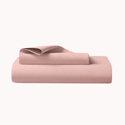 Organic Cotton Full Fitted Sheet Set - Misty Rose - Natemia