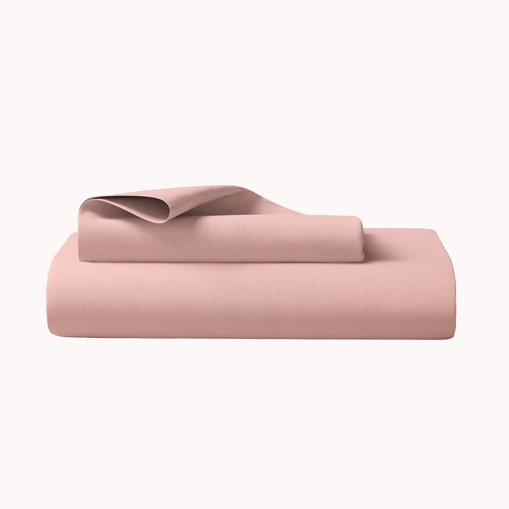 Organic Cotton Full Fitted Sheet Set - Misty Rose - Natemia