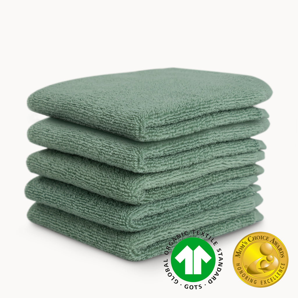 Organic Baby Washcloths - Sage - Natemia