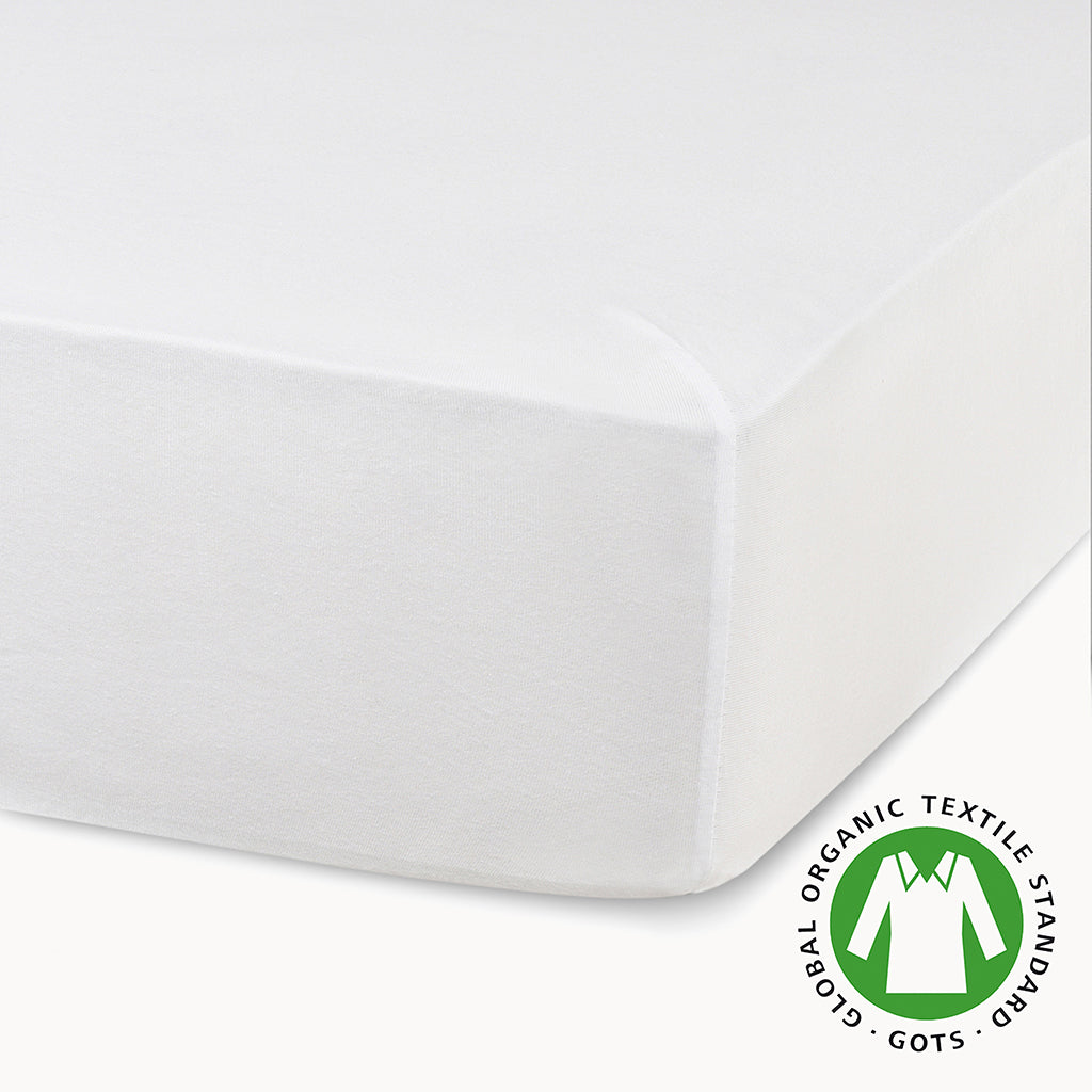 2 Pack Organic Cotton Crib Sheets -  White - Natemia