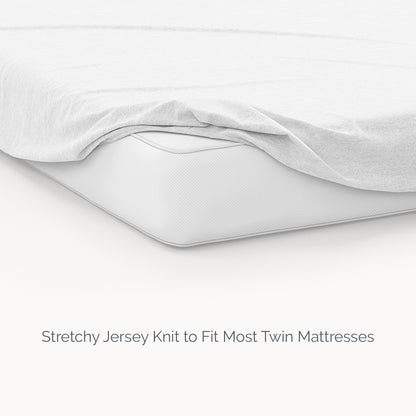 Organic Cotton Fitted Twin Sheet - White - Natemia