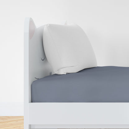 Organic Cotton Fitted Twin Sheet - Folkstone Grey - Natemia