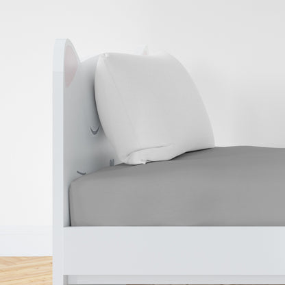 Organic Cotton Fitted Twin Sheet - Grey - Natemia