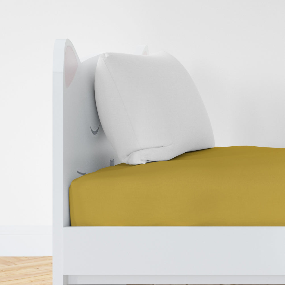 Organic Cotton Fitted Twin Sheet - Harvest Gold - Natemia