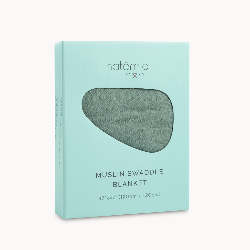 Muslin Bamboo Swaddle Blanket - Lily Pad - Natemia