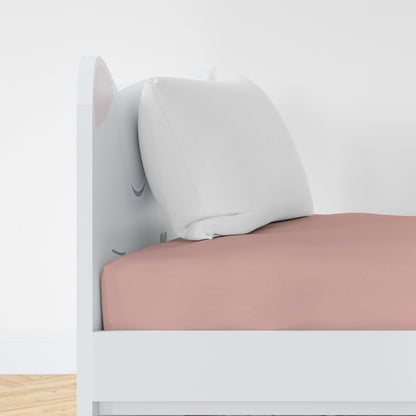 Organic Cotton Fitted Twin Sheet - Misty Rose - Natemia